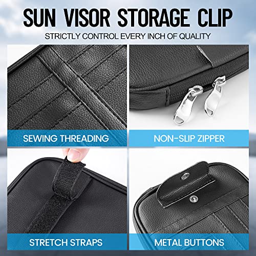 Da-byCar-Sun-Visor-OrganizerBlackAuto-Interior-Accessories-Pocket-Organizer-Registration-and-Document-Holder-Personal-Belonging-Storage-Pouch-Organizer-Interior-Accessories-Pocket