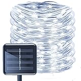 [page_title]-Solar Lichterkette Außen,SUAVER Wasserdicht 72FT 200LED Lichtschlauch Lichterkette,LED Schlauch 8 Modi Röhrenlicht Seil Kupferdraht Lichter für Garten,Pavillon,Hochzeit,Party,Fest Deko (Weiß)