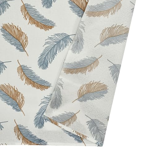Image of Yarnis Feather Printed Light-Filtering Curtains 5 Feet Long for Window Living Room, Grey, Parda, 1 Piece