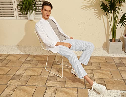 Image of iWoo Linen Pants Men Casual 2025 Summer Beach Elastic Drawstring Waist Yoga Pants Travel Baggy Work Pant Pajama