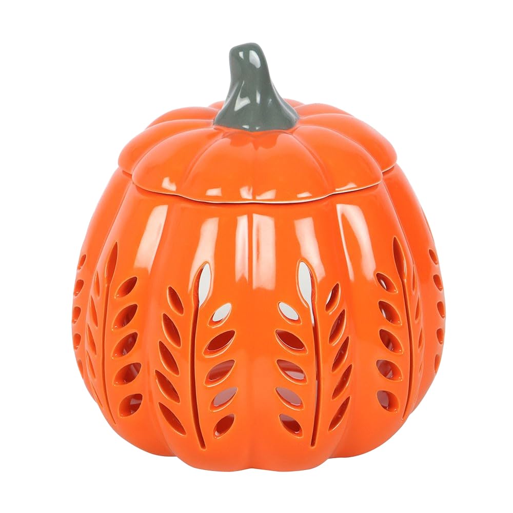 Blue Pirate Orange Leaf Cut Out Pumpkin Oil Burner And Wax Warmer