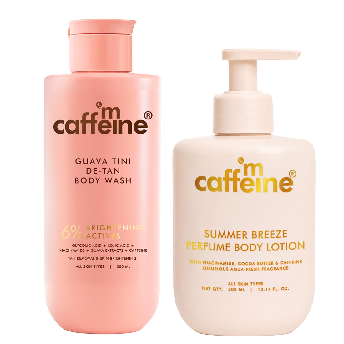 mCaffeine De-Tan & Summer Scent Duo | 1% Glycolic Acid Detan Body Wash | 2% Niacinamide, 3% Kojic Acid-Glutathione | Summer Breeze Perfume Body Lotion | Aqua-Fresh Beachy Fragrance | Lightweight-image-35