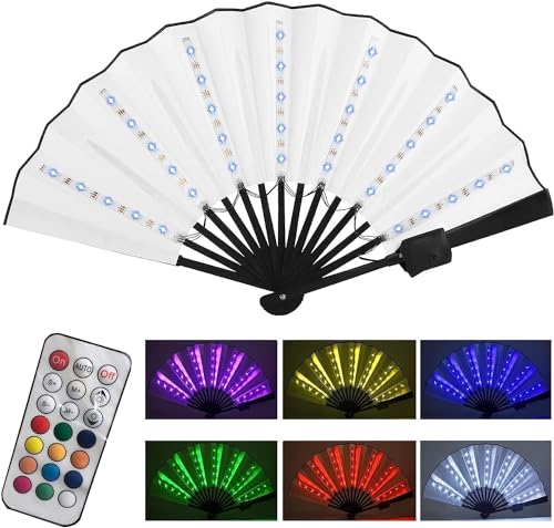 Abanico Plegable LED: El complemento Fiestas, Festivales,