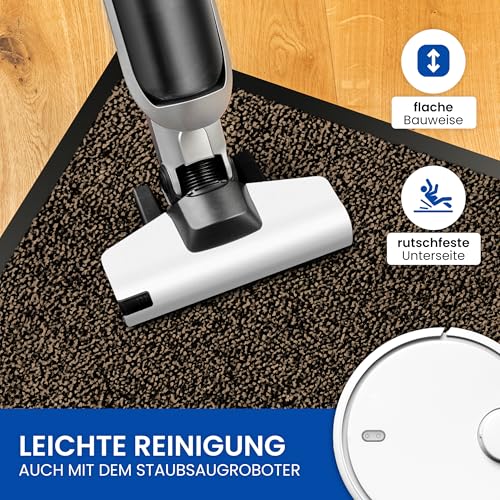 Gentle North Hochwertige Fußmatte beige-schwarz 90x120 groß für Innen & Außen - Schmutzfangmatte rutschfest, waschbar & wetterfest - Fussmatte für Eingangsbereich & Aussenbereich - Läufer Flur dünn