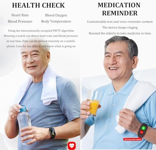 Yaşlılar İçin Düşme Algılama Özellikli Akıllı Saat: GPS Takip, SOS Acil Durum Uyarısı, HD Görüntülü Arama, HD Sesli Arama, Yaşlı Bakımı, Su Geçirmez Sağlık Takip Cihazı Black - Görsel 6