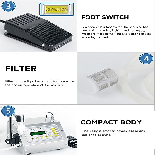 Llenadora eléctrica de líquidos con Pantalla LED y Bomba de diafragma para un llenado preciso y hermético de Botellas. Ideal para jugos, perfumes y Alcohol.