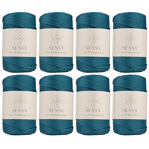 SENSY 8 Skeins 5mm Macrame Cord Peacock