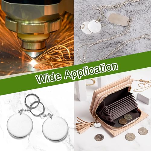 QUARKZMAN 5 Stück Edelstahl Gravier Rohlinge, 2 5/32 (55mm) Durchmesser 0,12 (3mm) 304 Edelstahl Flache Runde Platte Rund Stanzrohling für Handwerk Metallprägung und Schmuckherstellung