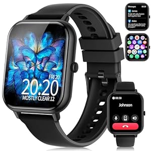 Smart Watch for Men Women(Answer/Make Call),1.83″ Fitness Tracker with Blood Pressure Heart Rate Monitor,Sleep Tracker,Pedometer,123 Sport Modes, IP68 Waterproof Smartwatches for iPhone&Android