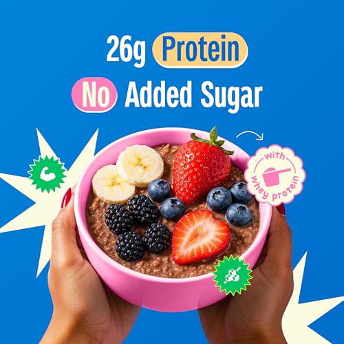 Image of Yogabar 26g High Protein Oats 1kg , Dark Chocolate - Breakfast Cereal with Wholegrains, 26% Protein & No added sugar - Oats High Protein for Gym - Premium Protein Blend with Whey Protein Powder - with Goodness of Chia, Sunflower & Pumpkin Seeds & Probiotics for Absorption