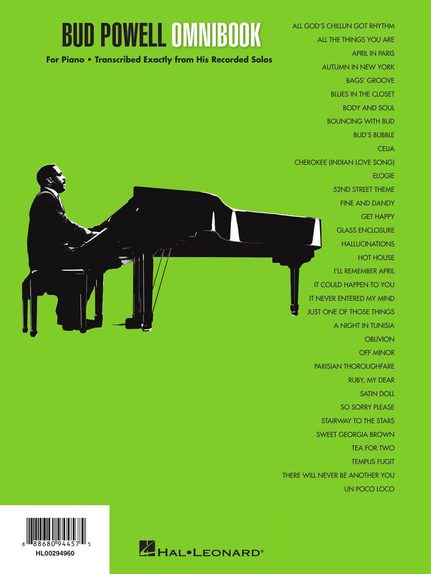 Bud Powell Omnibook: For Piano - Transcribed Exactly Form His Recorded Solos