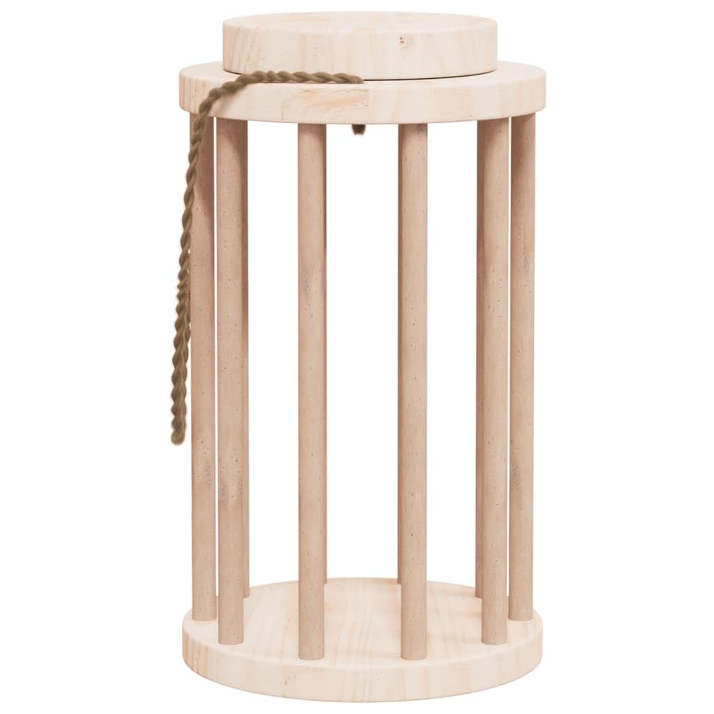 Heno para conejos de madera maciza de abeto de 15 x 25,5 cm de diámetro, con tapa extraíble y asa de cordón, ideal para pequeños animales como conejillos de indias, chinchillas, conejos en
