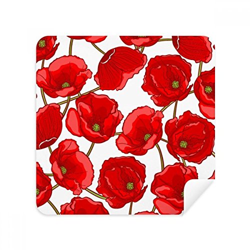 Chiffon de nettoyage pour téléphone et lunettes motif fleurs rouges de pavot