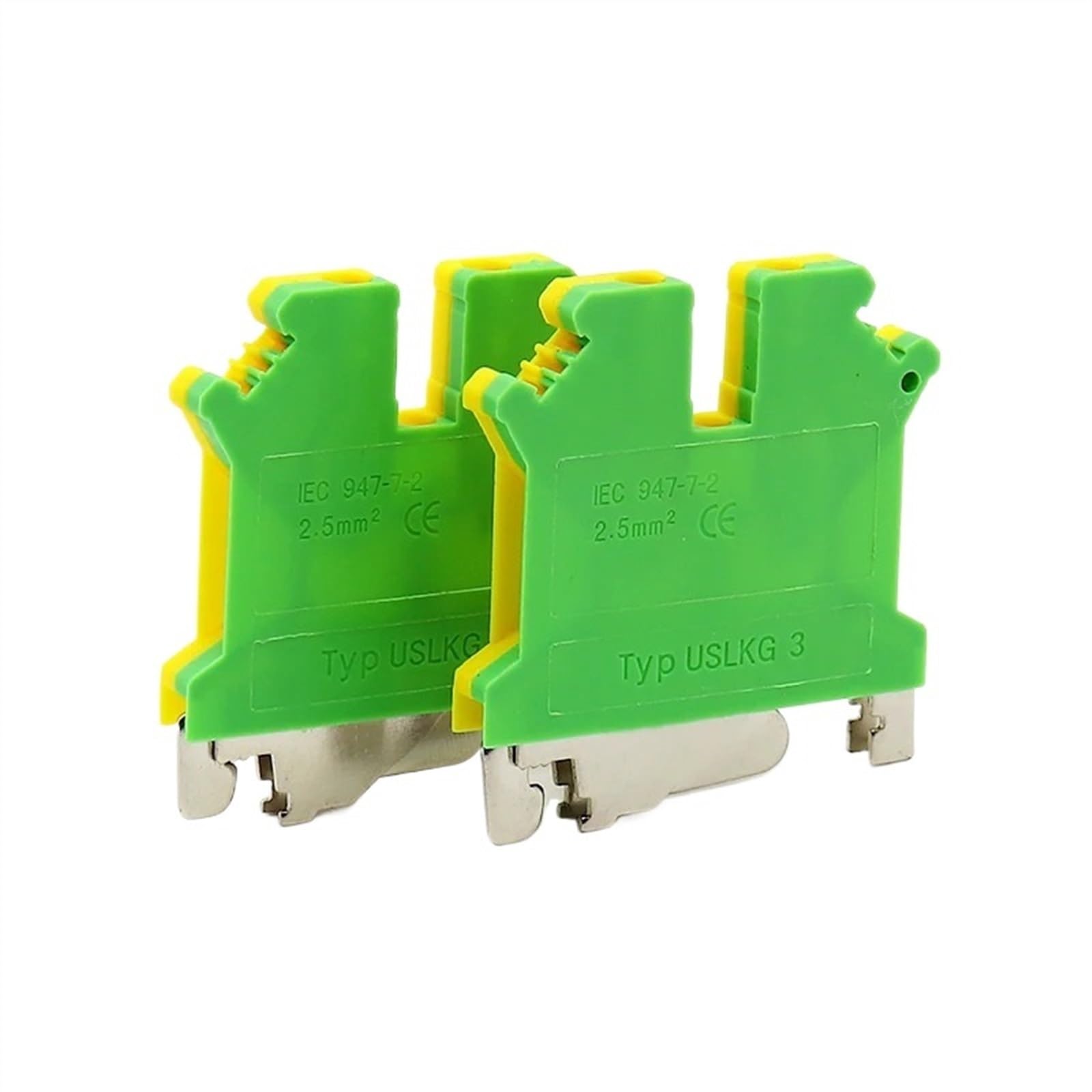 3 uds bloque de terminales de carril DIN USLKG tornillo Terminal de tierra 2,5-35 mm² conectores de cable eléctrico caja de distribución de energía 24-2 AWG (Color : USLKG16)
