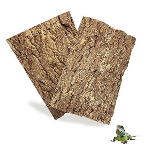 Tfwadmx 2PCS Cork Terrarium Background 11.8x7.9 Natural Cork Bark Backdrop Reptile Background Climbing Wall Terrarium Accessories for Lizard Tortoise Gecko Bearded Dragon Chameleon