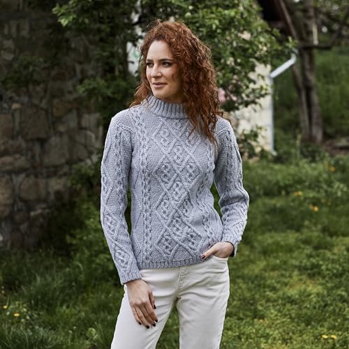 Image of SAOL Wool Sweater for Women Ireland Cable Knitted Jumper