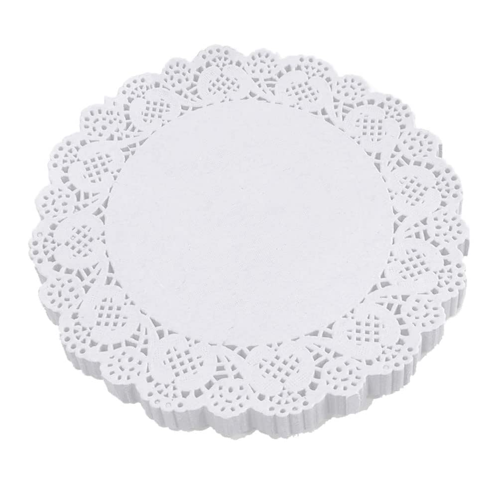 Round White Lace Paper Doilies, 7.5 inch/19 cm, 190 mm, Set for Crafts, Weddings, Christmas, Table Decor