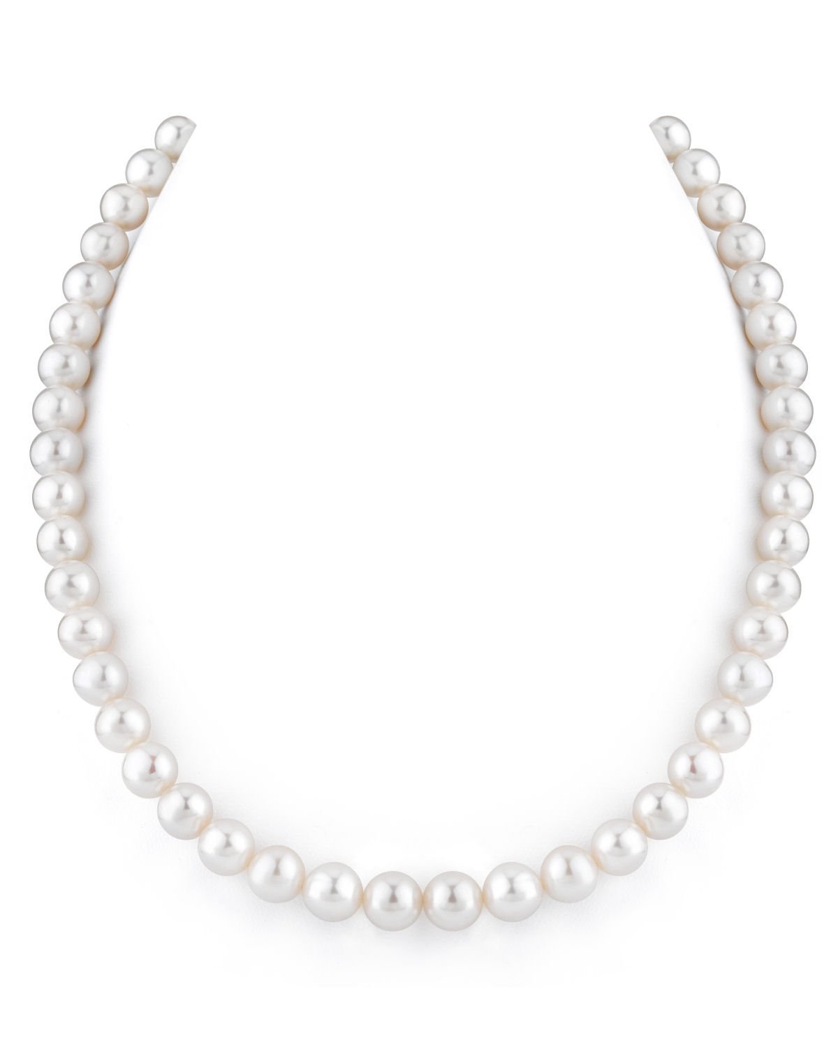 White Freshwater Cultured Pearl Necklace for Women in 18 Inch Length with 14K Gold and AAA Quality - THE PEARL SOURCE