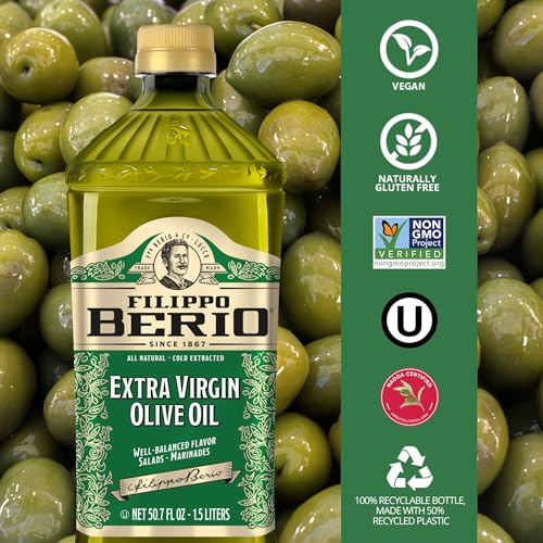 Filippo Berio Cold Pressed Extra Virgin Olive Oil, 50.7 Ounce rPET Bottle, Contains Polyphenols - Image 4