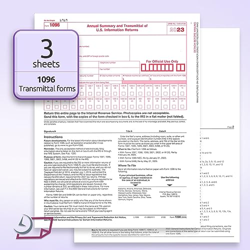 image for NextDayLabels 1099-NEC Forms for 2023, 4-Part Tax Forms, Vendor Kit of