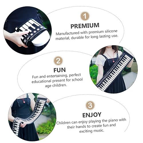COOPHYA 49 Rouleaux Clavier Électronique Pliant Clavier Musical Piano Électronique Souple Clavier Noir Et Blanc Portable Numérique Enfant Store Silicone Respectueux De L’environnement - Les Beatles, Paul McCartney, John Lennon, RIngo Starr, George Harrison COOPHYA 49 Rouleaux Clavier Électronique Pliant Clavier Musical Piano Électronique Souple Clavier Noir Et Blanc Portable Numérique Enfant Store Silicone Respectueux De L'environnement – Image 8