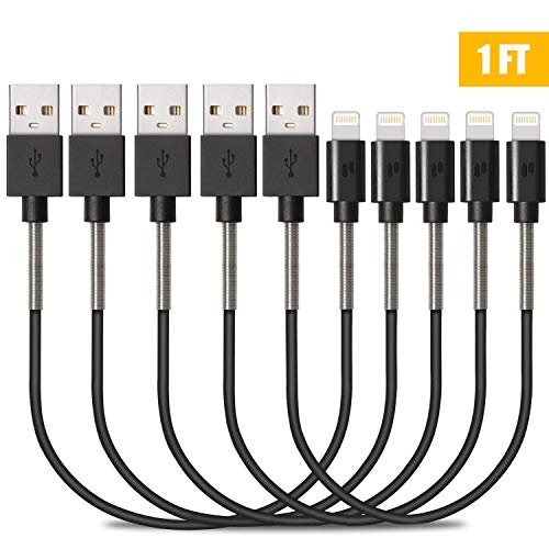 iPhone Charger Cable Puridea Lightning Cable 5Pack(1ft) Spring Protect Long iPhone Charging Cable