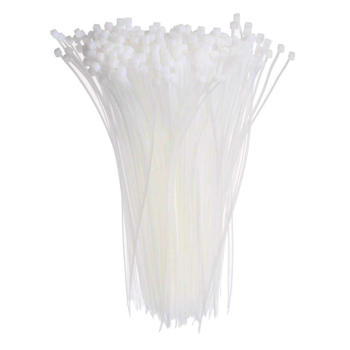 Kabelbinder 200 Mm X 2,5 Mm, 100 Stück, Weiß – Selbstsichernd, Für Haus, Büro, Garten