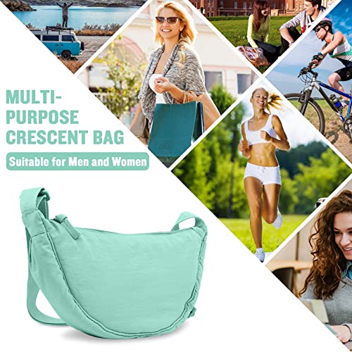Image of Nylon Crescent Crossbody Bag for Women Purses Trendy Men,Small Travel Sling Bag Hobo