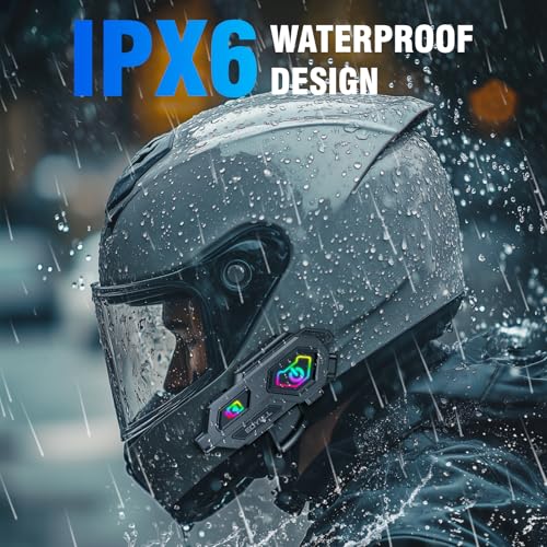 Image of EDYELL Motorcycle Helmet Headset with Camera 1080P HD,360Adjustable Clip,120 Wide Angle,V5.3 HiFi Stereo Calls,IPX6 Waterproof Anti-Collision Recorder,1500 mAh Long Life High Capacity Battery