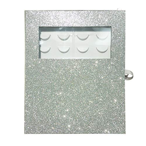 Estuche de almacenamiento de pestañas 16 pares de regalo para el hogar, embalaje de maquillaje, salón de pestañas, organizador a prueba de polvo, caja vacía de papel con purpurina portátil Cover