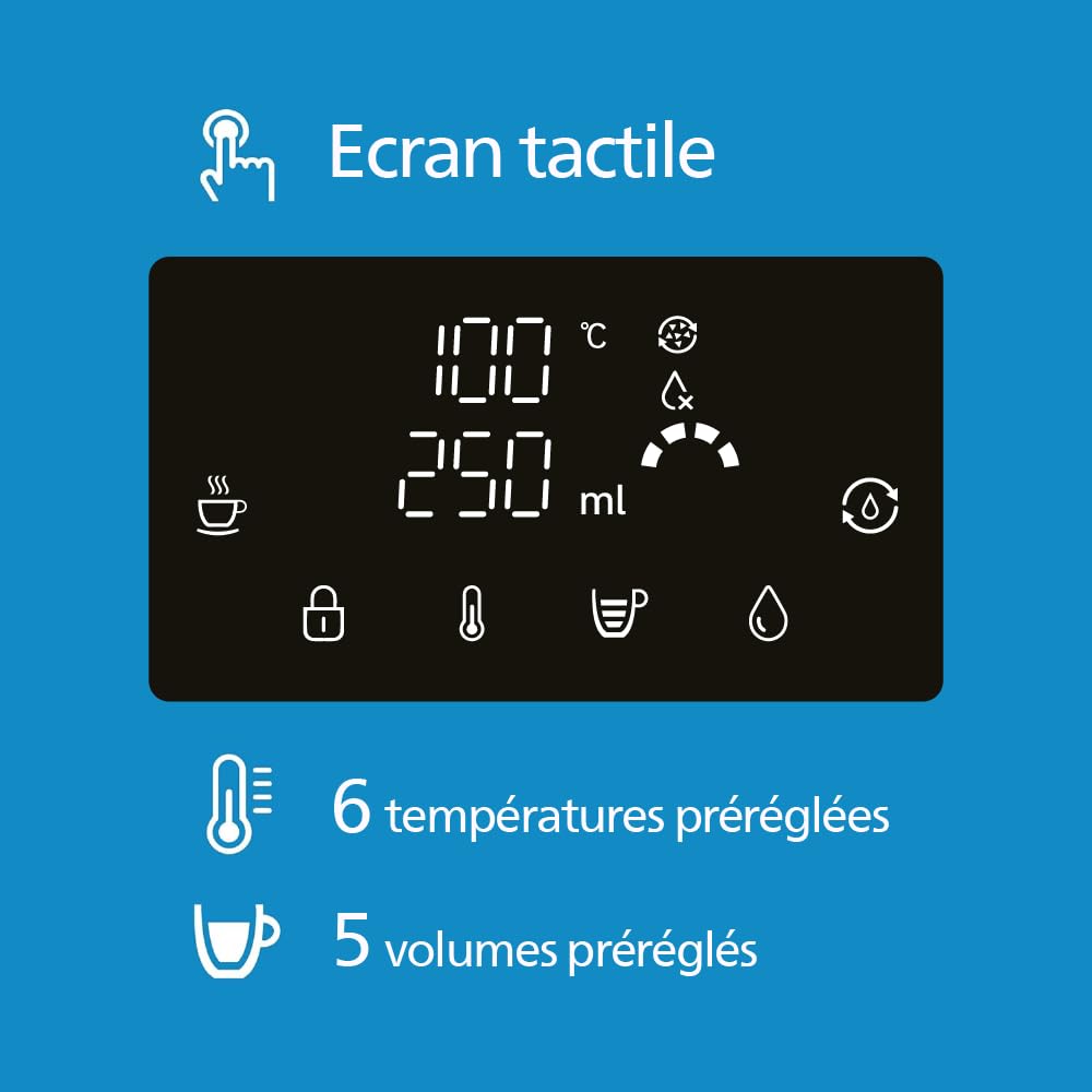 Philips 3100 Series Distributeur d’eau Chaude avec Filtration Taste+, Eau Chaude Filtrée en Quelques Secondes, Réduit le Chlore et le Calcaire, Aucune Installation Nécessaire