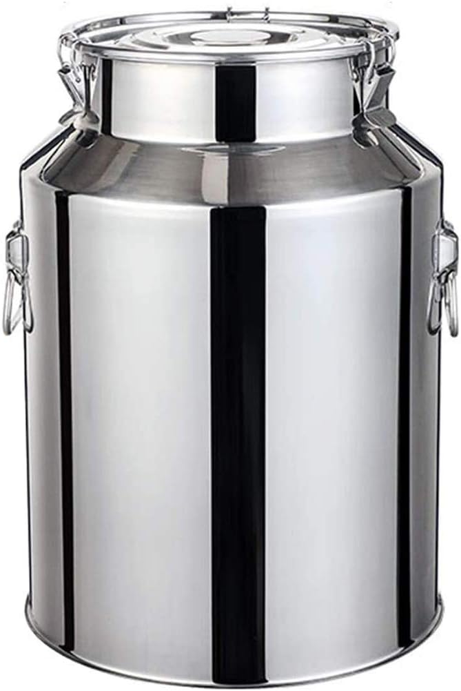 Transport Cans 201 Stainless Steel Milk Can Wine Pail Bucket Tote Jug with Sealed Lid, for Liquid Solid Storage Keep Fresh,64L (64L)