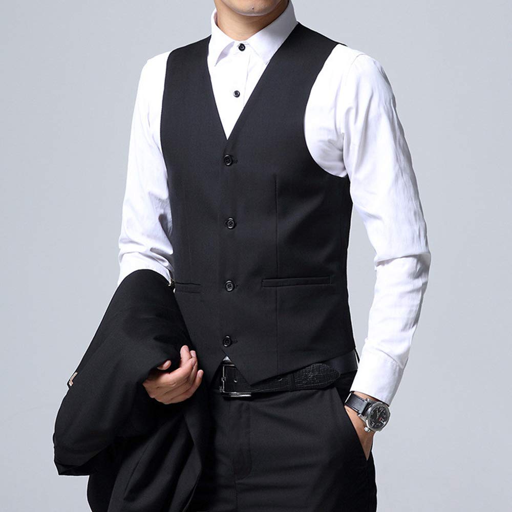 QZI Uomo Completo Colletto Monopetto Slim Fit Completo di 3 Pezzi