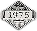 Effet vieilli vieilli vintage 1975 Edition Classic Rétro en vinyle de voiture de moto casque Cafe Racer Sticker Badge 85 x 70 mm