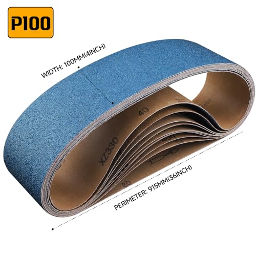Image of 10-Piece Premium 4 x 36 Inch Zirconia Sanding Belts 100 Grit