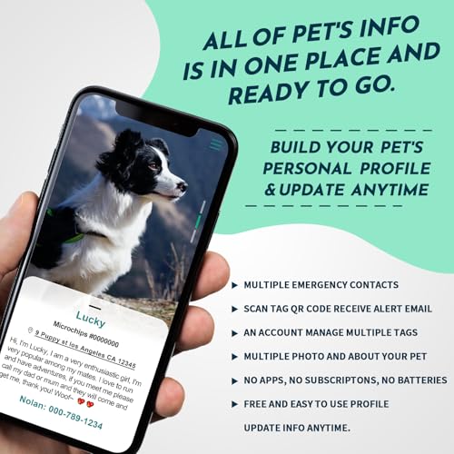 MYLUCKYTAG QR Code Pet ID | Personalized Dog & Cat Collar Tag | Online Profile with Instant Scanned Location Alert Email - Image 4