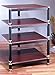 VTI Manufacturing BL304SC 3 Silver Capspike Black Poles 4 Cherry Shelves AV Stand
