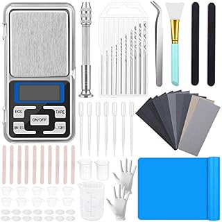 170 Pcs Resin Tool Starter Kit, Shynek Epoxy Resin Tools Supplies with Silicone Sheet, Resin Drill, Sandpapers, Digital Pocket Scale, Silicone Mixing Cups for Resin Casting