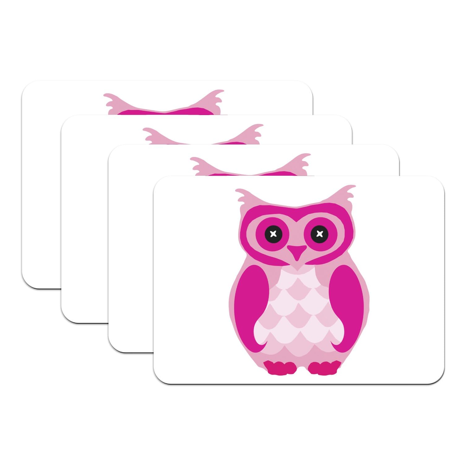 Set de table chouette rose en caoutchouc de grand format pour la protection des tables