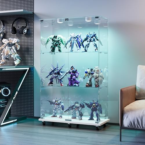 Vitrina de cristal con LED, 3 capas, vitrina...