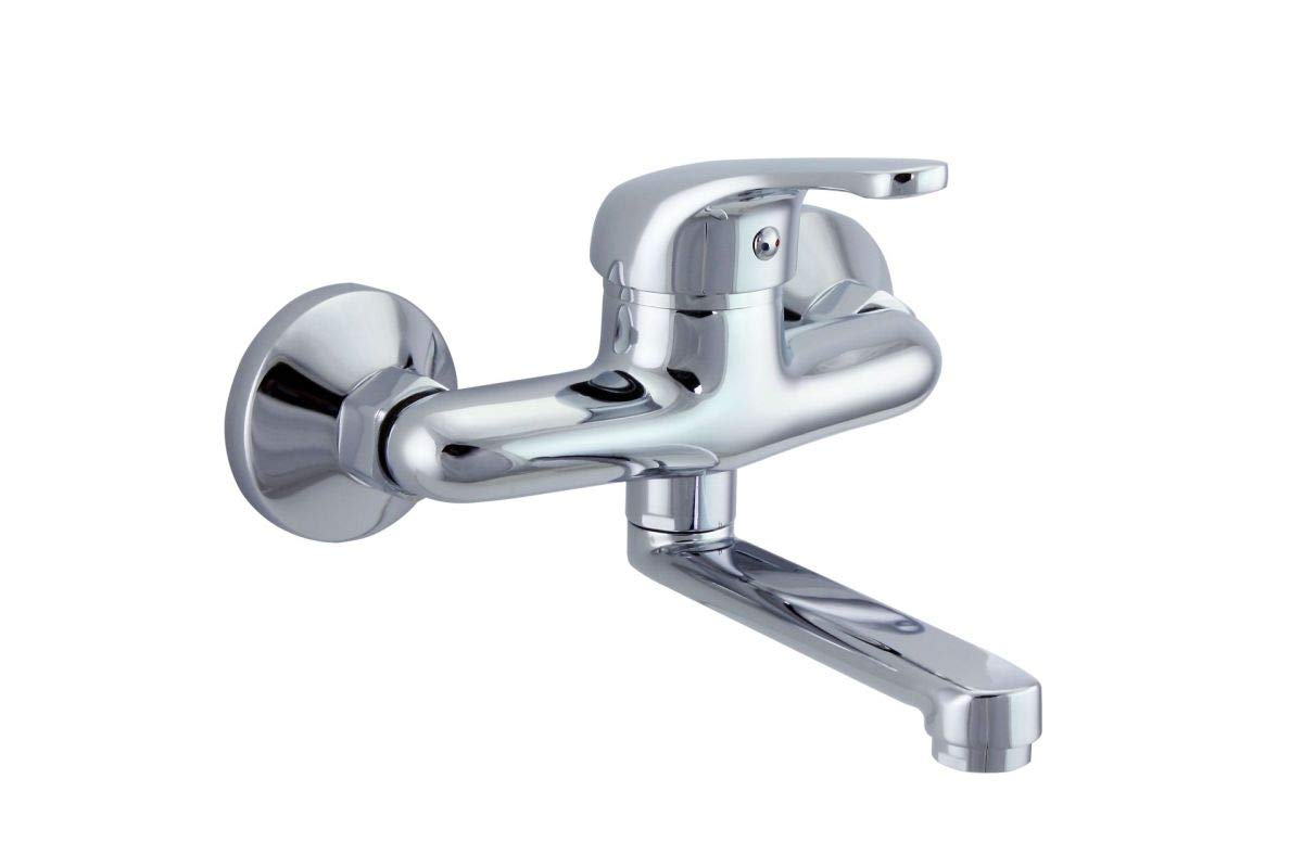 Rubinetto da parete per lavabo, con erogatore corto, miscelatore monocomando B292