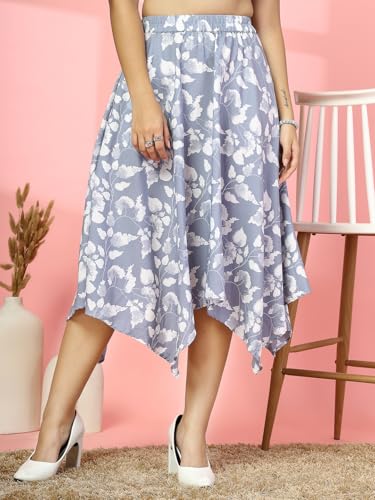 Image of OOMPH! Long Skirts for Women with Handkerchief Hem