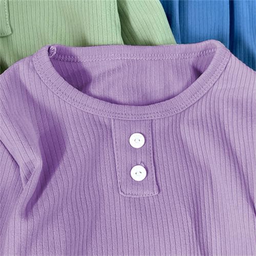 Toddler Kids Long Sleeve Knitted Shirts Girls Button-Down Collar Blouse Boys Solid Sweatshirt Solid Pullover Tops2