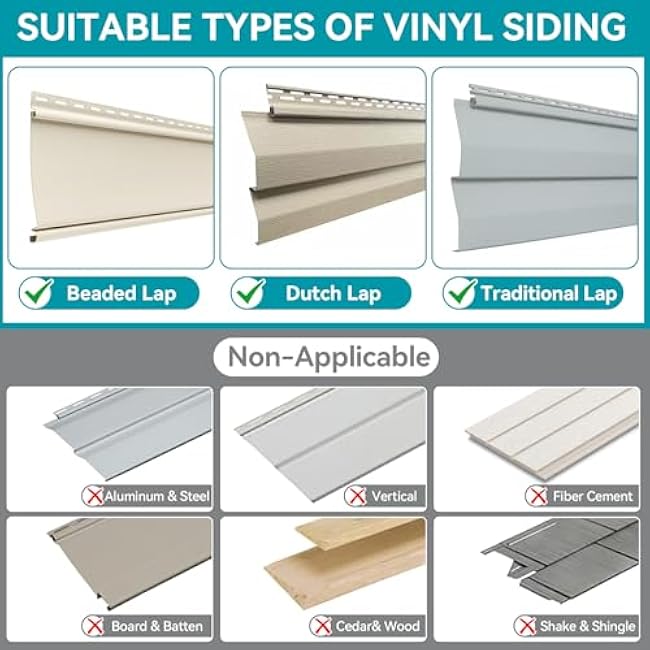 No-Hole Needed Vinyl Siding Clips Hooks Hanger for Hang Solar Powered Lights on Vinyl Siding with No Nails No Drilling, Easy Removal (10 Pack)