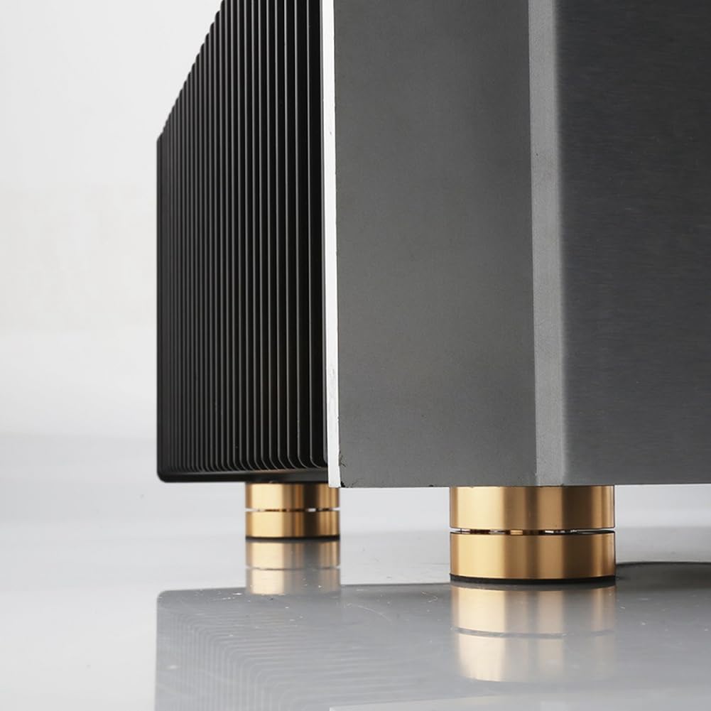 4 Pièces HiFi Haut-Parleur Isolation Pieds Coussinets Support Pieds Aluminium Amortisseur de Vibrations 40X23mm Or