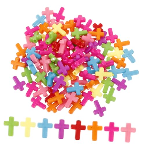 Healifty Cuentas Cruzadas de acrílico de 100pcs Colgante Grueso del Color Mezclado...