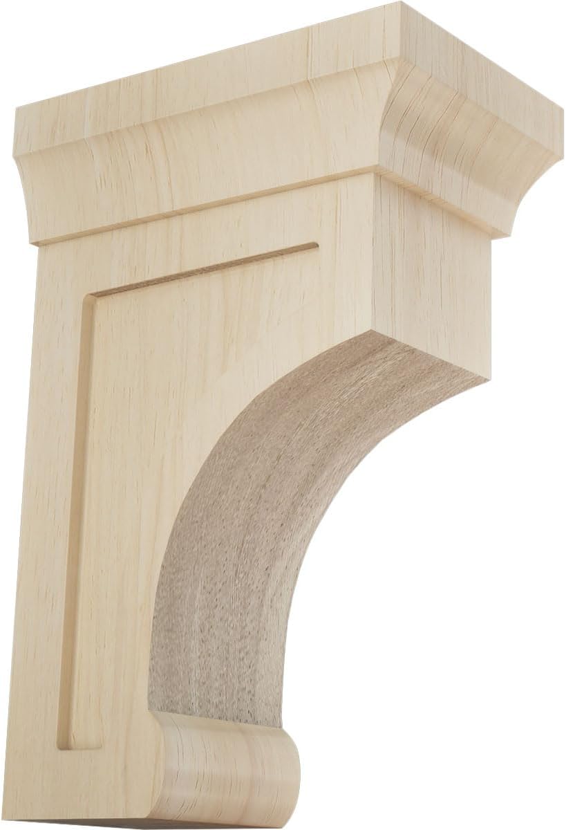 BKTW02X04X06GORW 2 1/2"W x 4"D x 6"H Small Gomez Wood Bracket, Rubber Wood