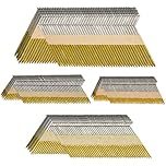 SITLDY 34-30 Degree Framing Nails 4 Sizes (2"+2-1/2"+3.0" Ring+3-1/2" Smooth), D Head Hot Dipped Galvanized Paper Tape Strip Nails, 320 PCS per Size, 1280 Count, for 30 to 34 Degree Framing Nailer