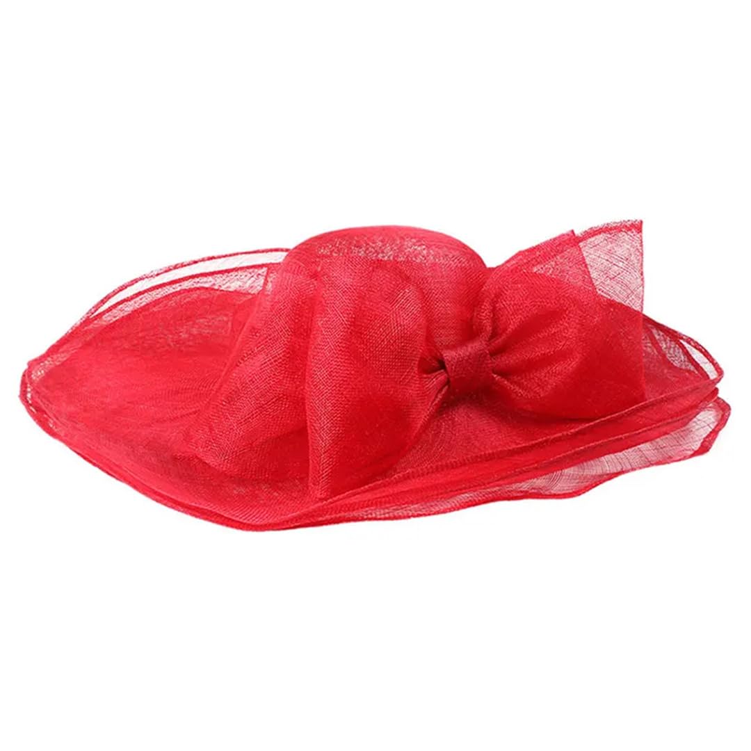 Elegante cappello da donna in sinamay pillbox fascinator per chiesa nuziale con piuma