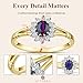 Imagen de Citerna Anillo para Mujer de Oro Bicolor 9K con Zafiro y Circonitas Talla 9